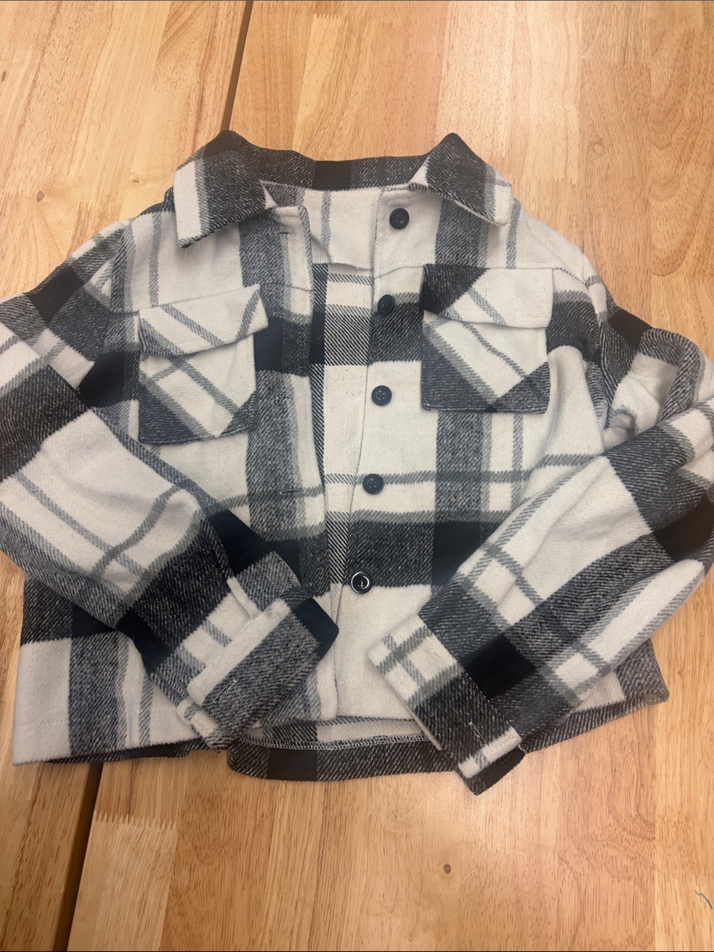 Women's Black and White Plaid shacket